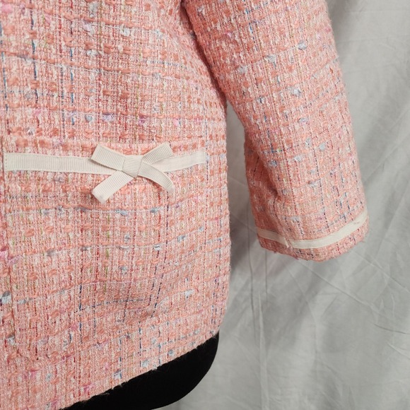 Vtg 80s PATCHINGTON Size 8 Petite‎ Pink Boucle Tweed Easter Church Dinner Jacket - Picture 6 of 14